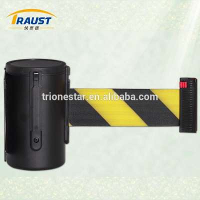 Queue-Safe Retractable Tape Barriers, wall mounted barriers